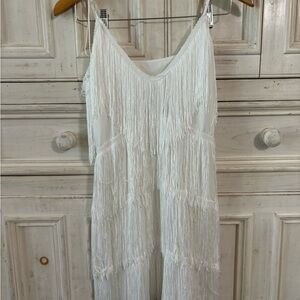 White Fringe Dress